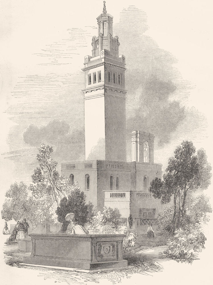 SOMERSET. Bath. Beckford's Tower 1850 old antique vintage print picture